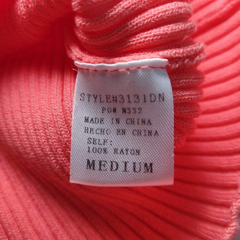 Aemi + Co Ribbed Knit Sleeveless Sweater Tank Top Coral Medium Minimalist - Picture 7 of 7